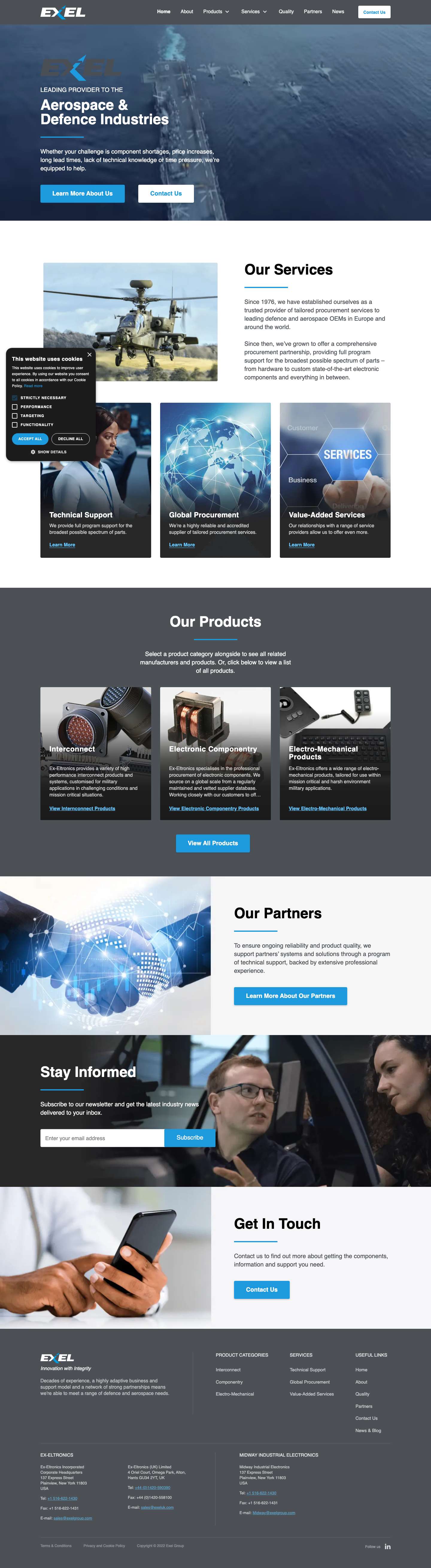 Ex-El Group - Electronic Manufacturing Company | Electronic Parts Supplier - Full Screenshot