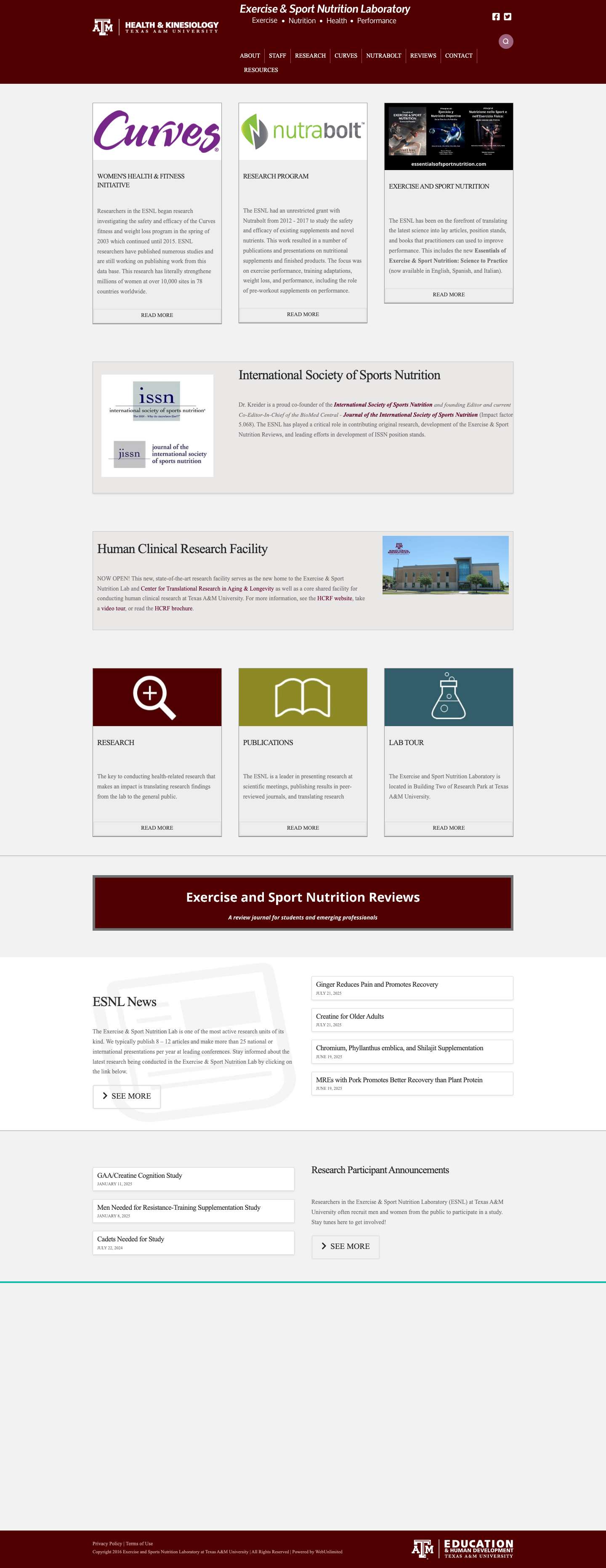 Exercise & Sport Nutrition Lab - Texas A&M UniversityExercise & Sport Nutrition Lab - Texas A&M University - Full Screenshot