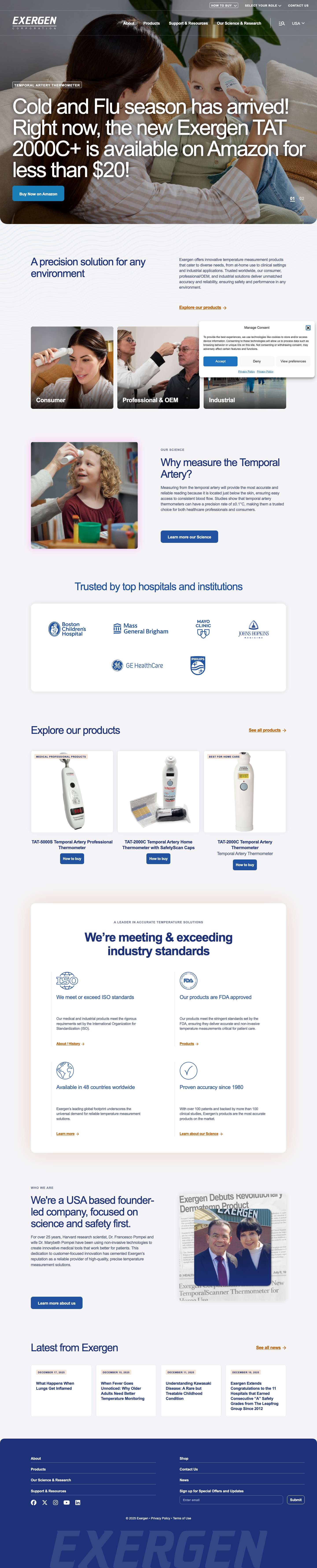 Home Page - Exergen Corporation - Full Screenshot