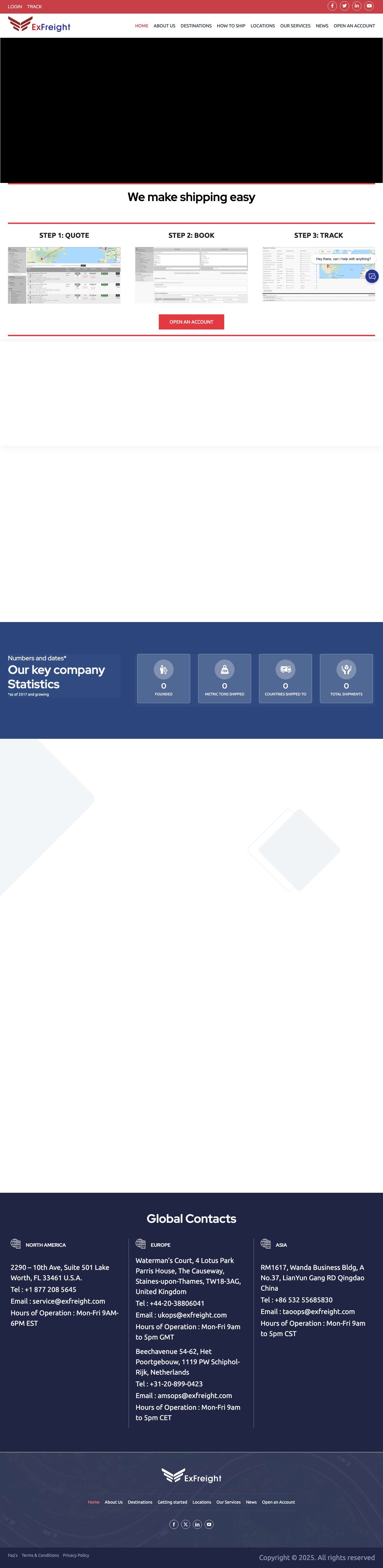 Neutral Freight Forwarder | International Shipping | ExFreight - Full Screenshot