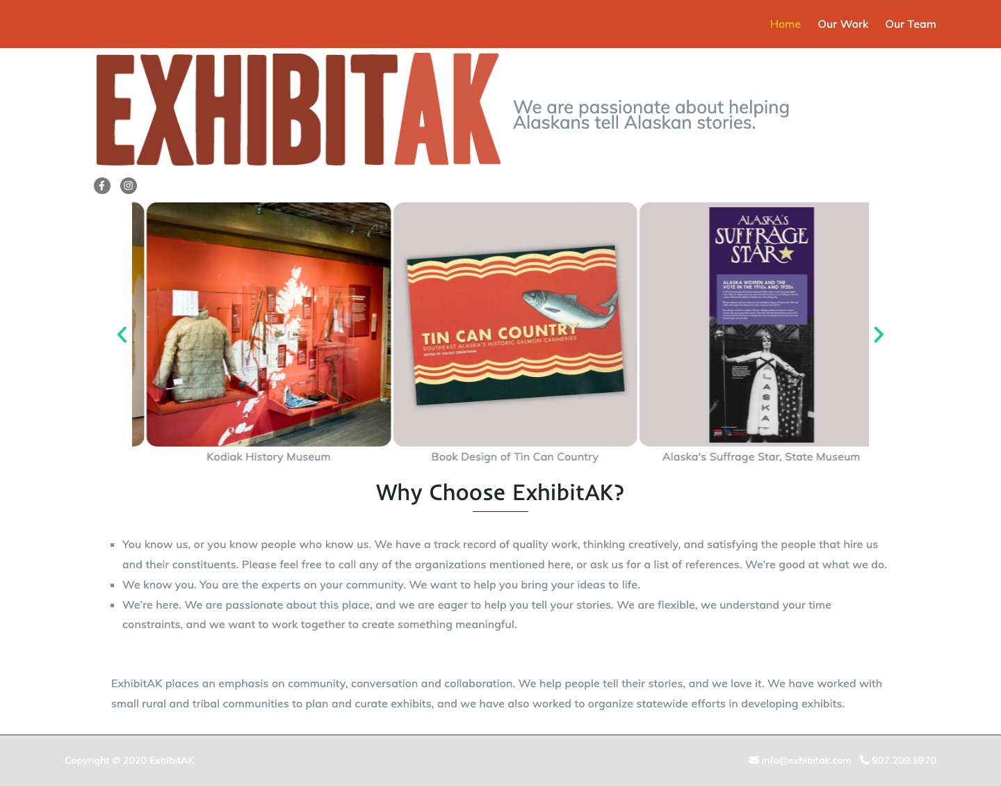 ExhibitAK – Museum Exhibition Planning & Design - Full Screenshot