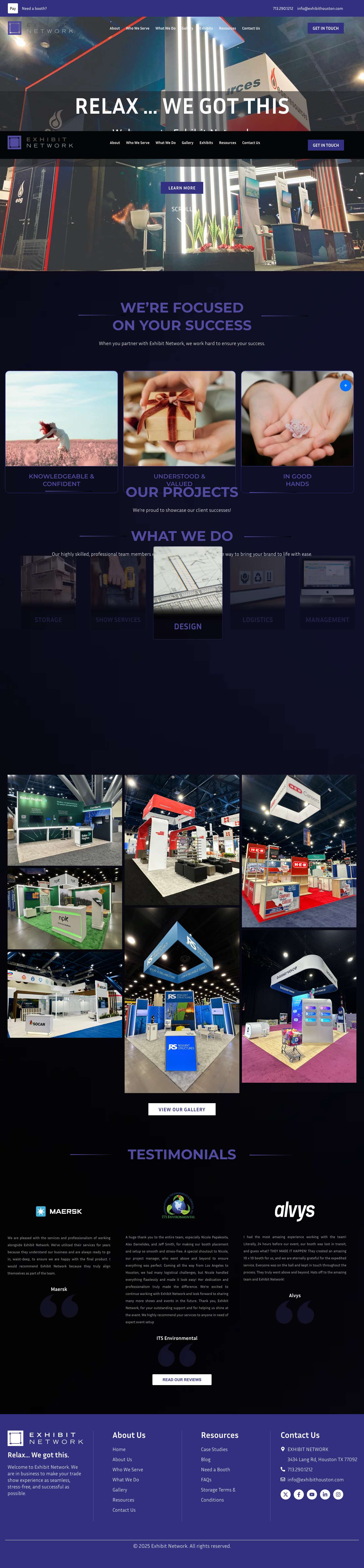 Your Stress-Free Trade Show Team | Exhibit Network - Full Screenshot
