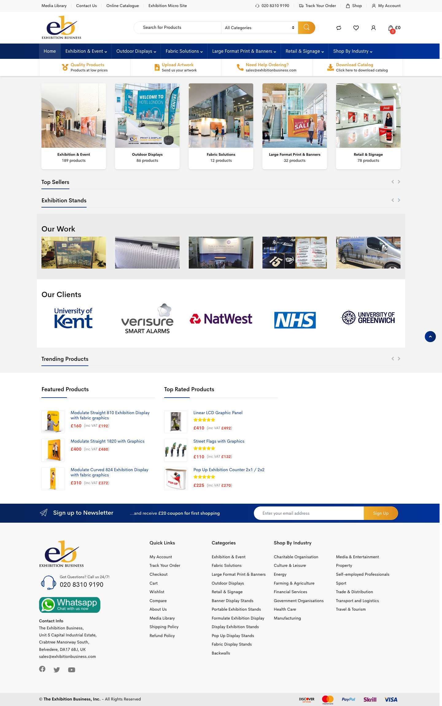 Exhibition Stands | Banner Stands | Pop Up Stand Systems | Exhibition Displays | Display Systems - The Exhibition Business - Full Screenshot