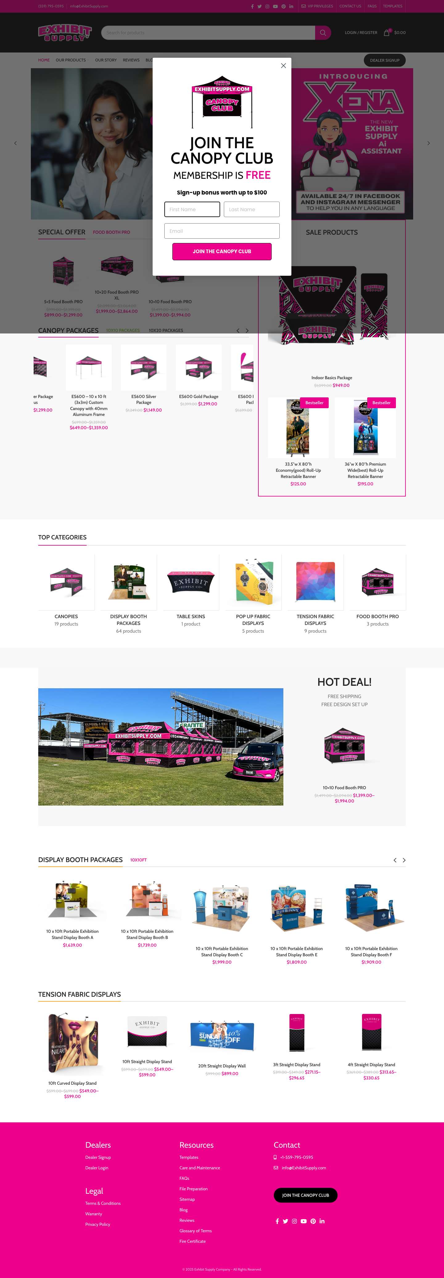 Exhibit Supply - Full Screenshot