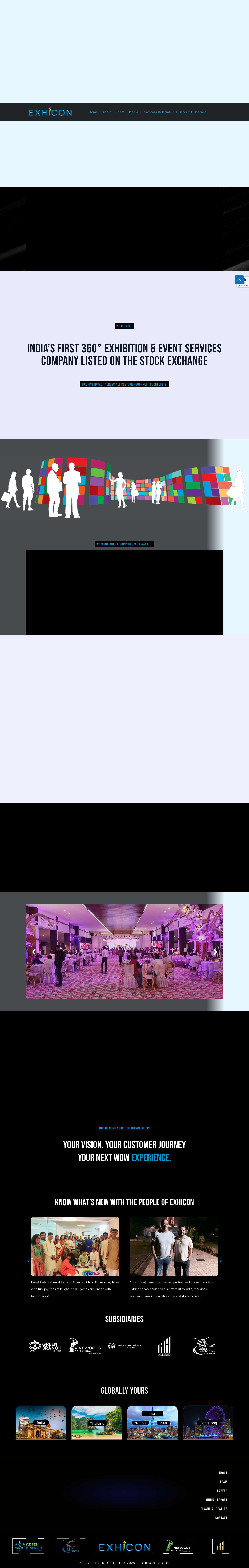 Exhicon Events Media Solutions – A 360° solution provider company for exhibition, tradeshows, event management in Mumbai - Full Screenshot