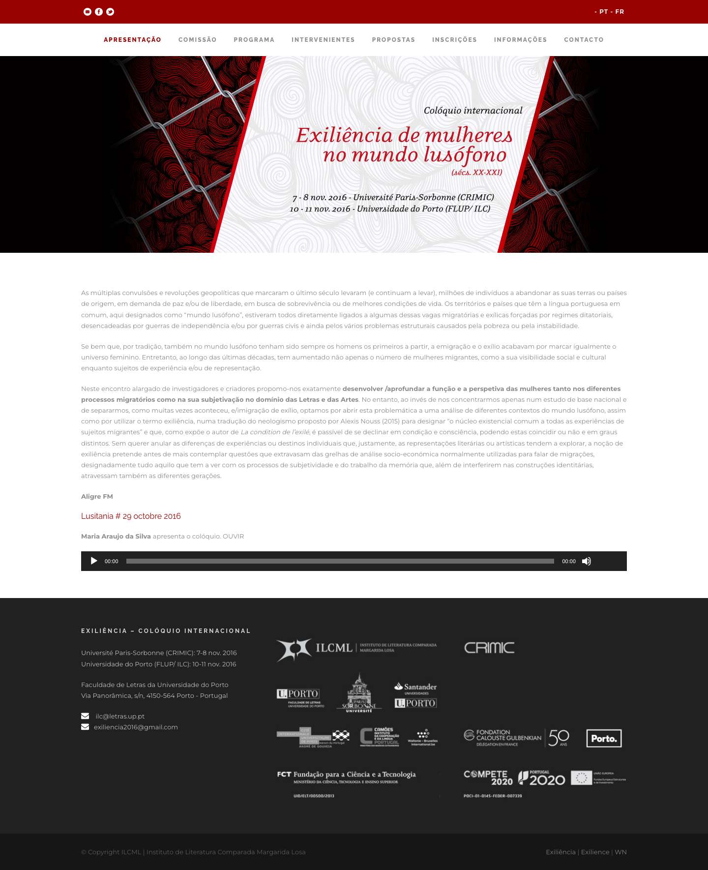 Exiliência – Exiliência de mulheres no mundo lusófono (sécs. XX-XXI) - Full Screenshot