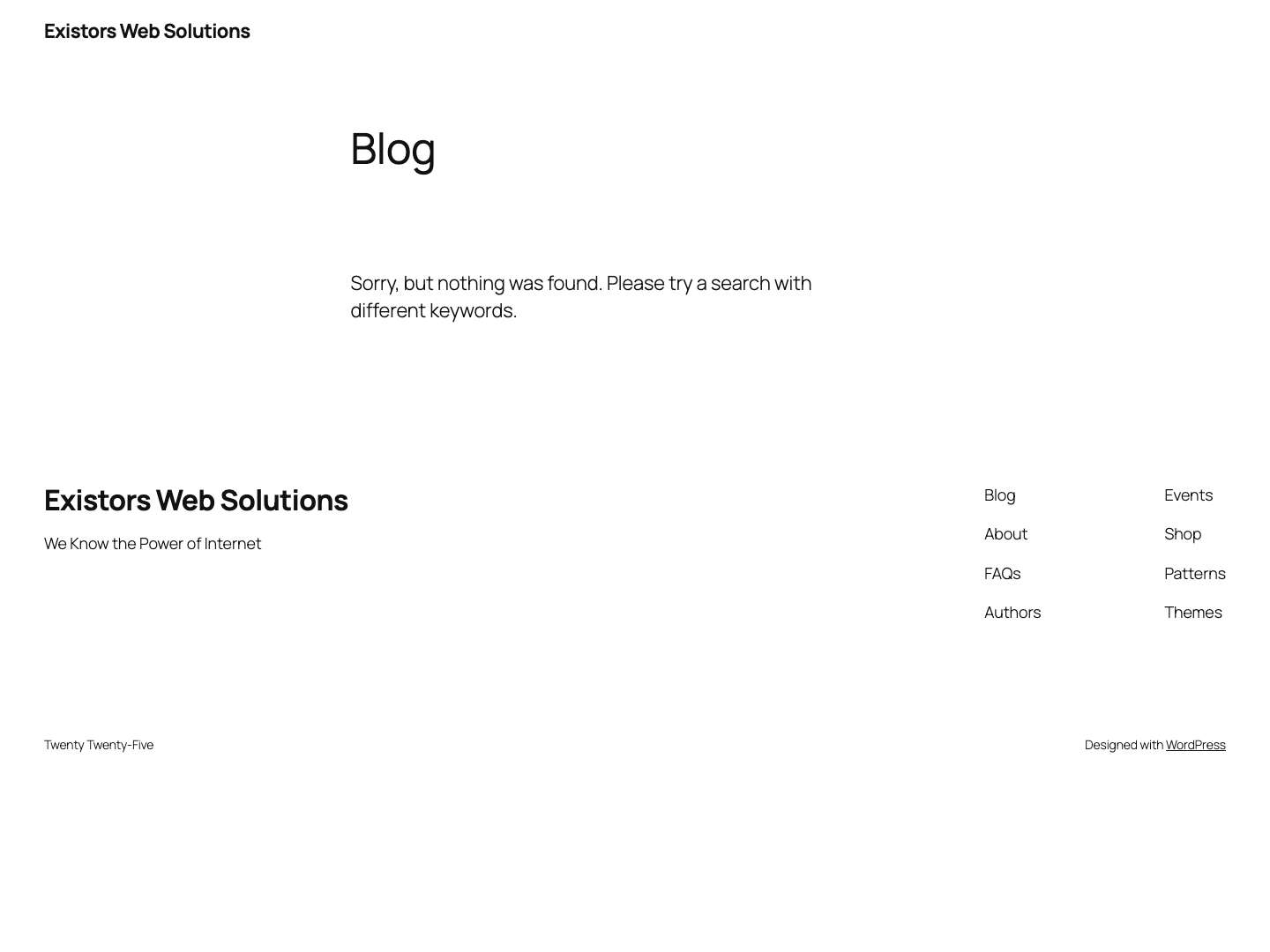 Existors Web Solutions – We Know the Power of Internet - Full Screenshot