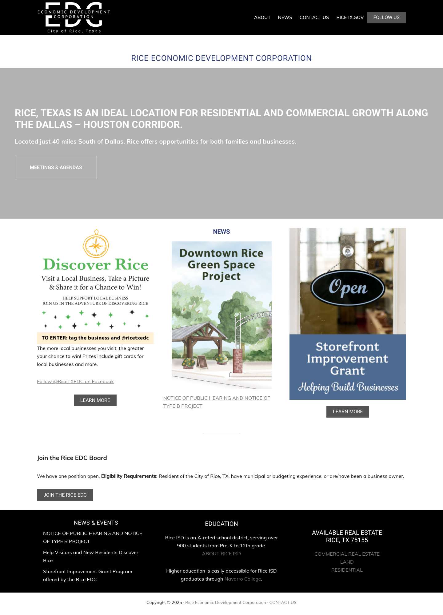 Rice EDC – Economic Growth for Our Residents and Businesses - Full Screenshot