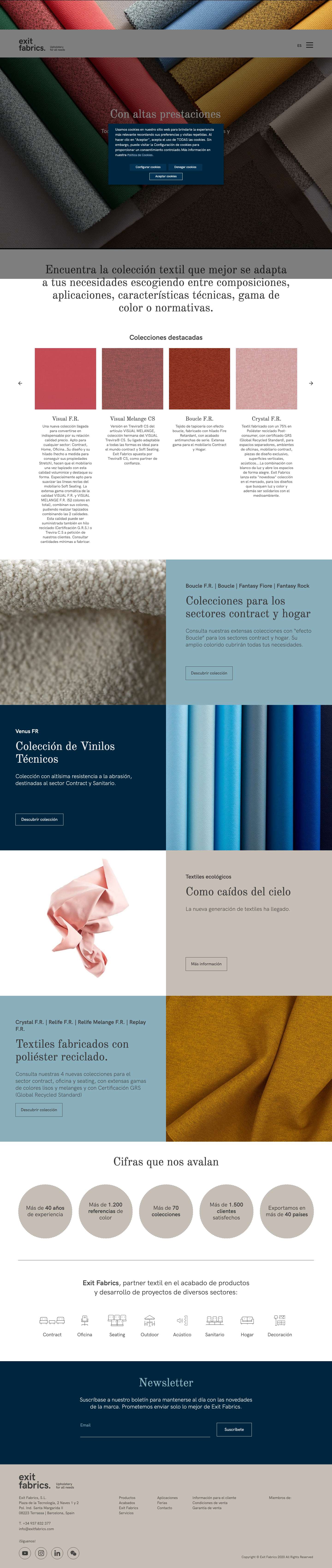 Exit Fabrics | Fabricamos tapicerías desde 1985 - Full Screenshot