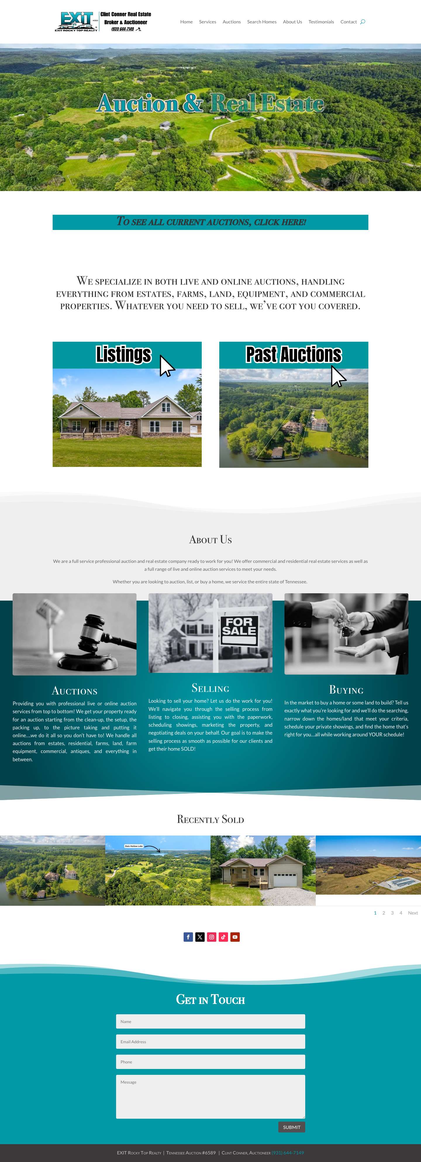 Home < Conner Auctions & Real Estate - Full Screenshot