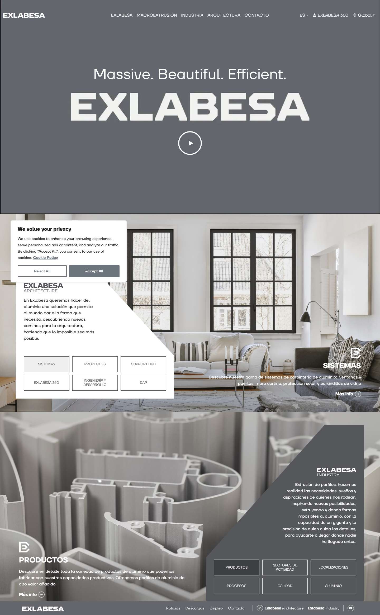 Extrusión de perfiles | Carpintería de aluminio - Full Screenshot