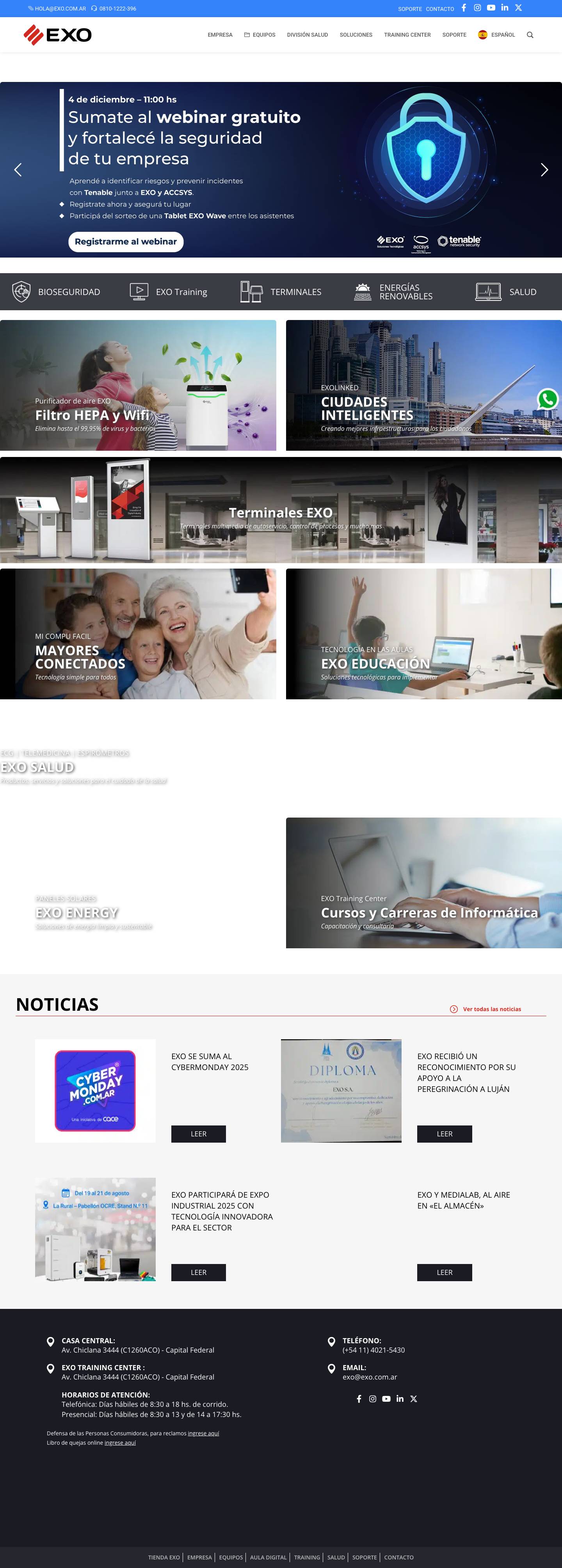 Home - EXO | Soluciones Tecnologicas - Full Screenshot