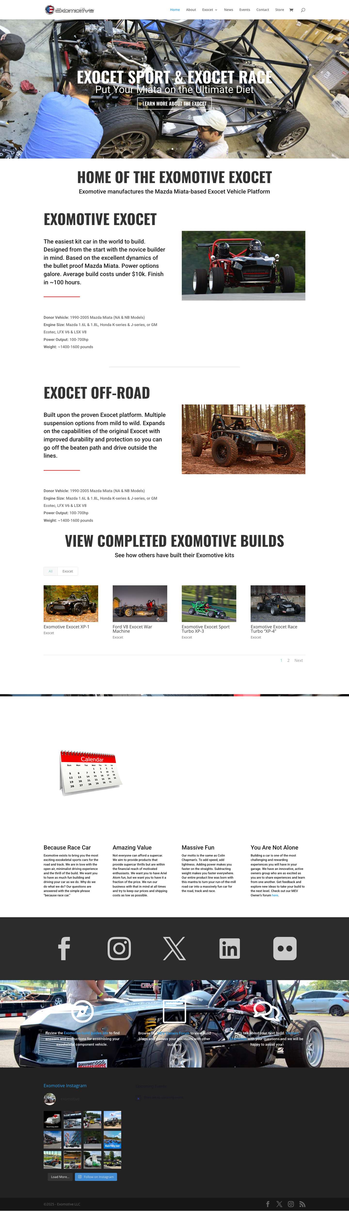 Exomotive - US Manufacturer of Exocars & Kit Cars | Exomotive - US Manufacturer of Exocars & Kit Cars - Full Screenshot