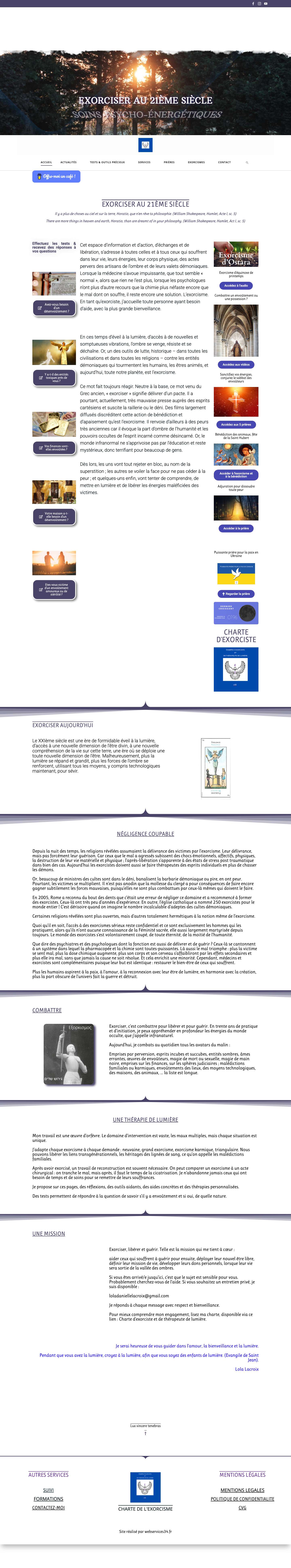 Accueil Esoterisme - Exorciser libérer guérir - Full Screenshot