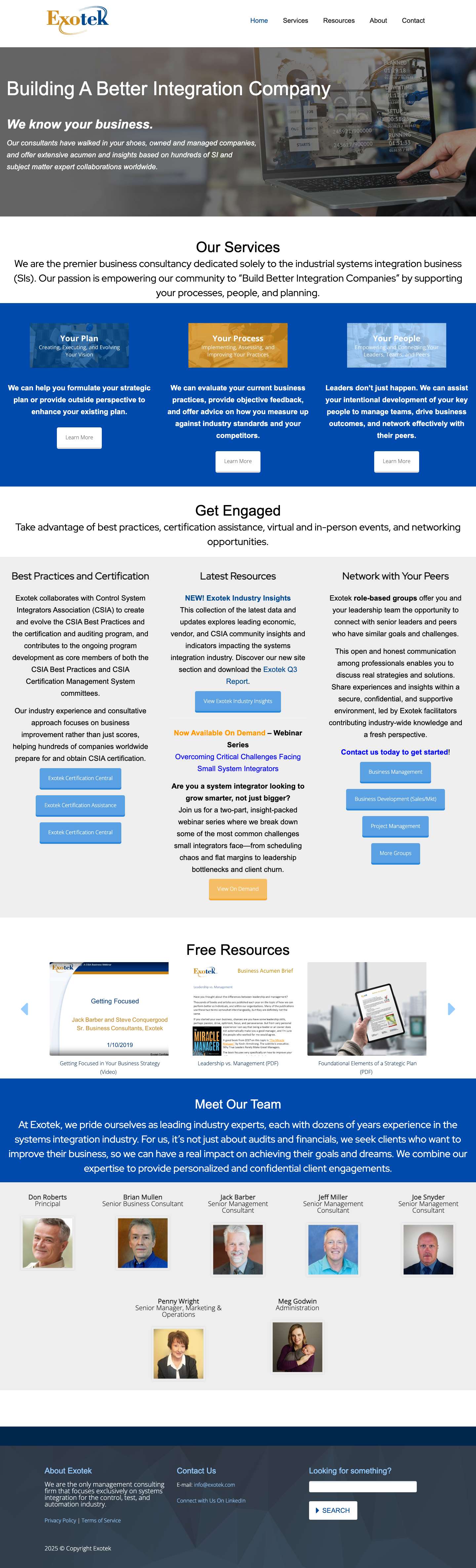 Management Consulting | Exotek LLC | United States - Full Screenshot