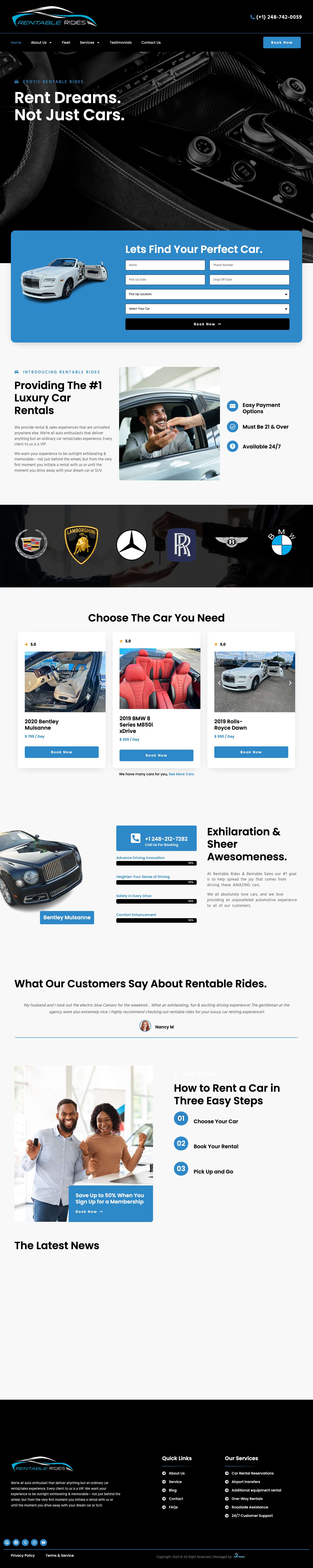 Home - Exotic Rentable Rides Home - Exotic Rentable Rides - Full Screenshot