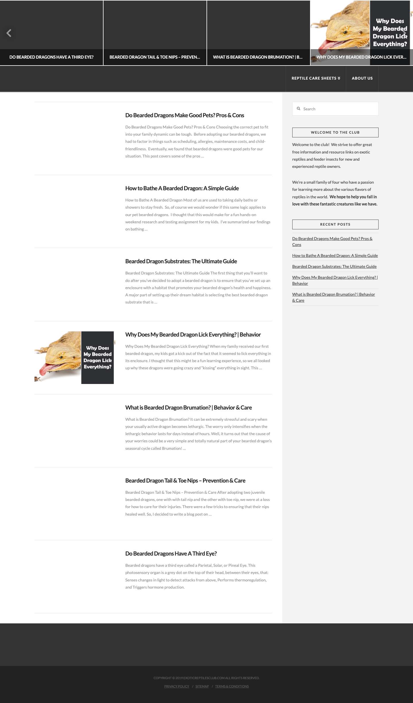 Exotic Reptiles Club - Bearded Dragons & More - Full Screenshot