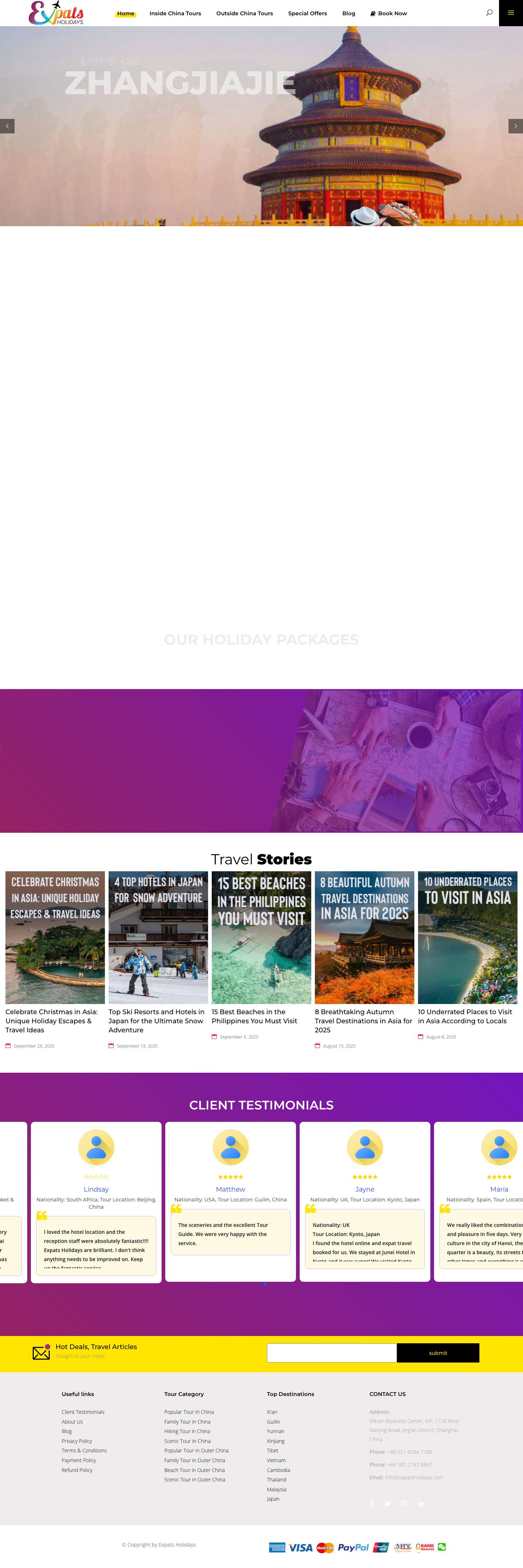 Expats Holidays - Create Asian Tours with Travel Consultant - Full Screenshot