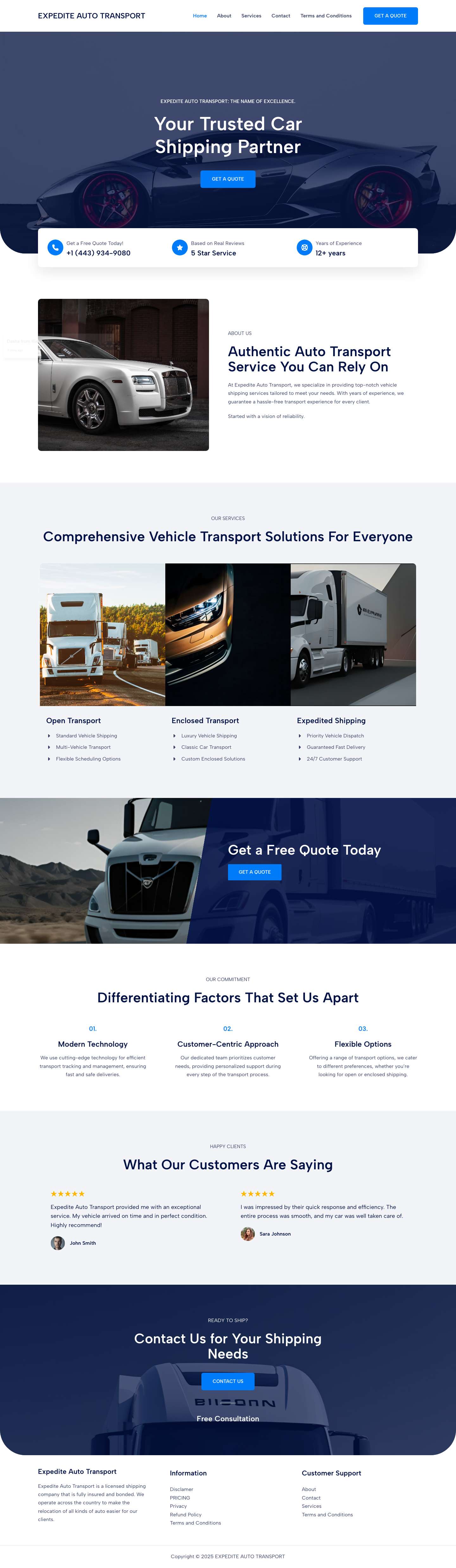 EXPEDITE AUTO TRANSPORT - Full Screenshot