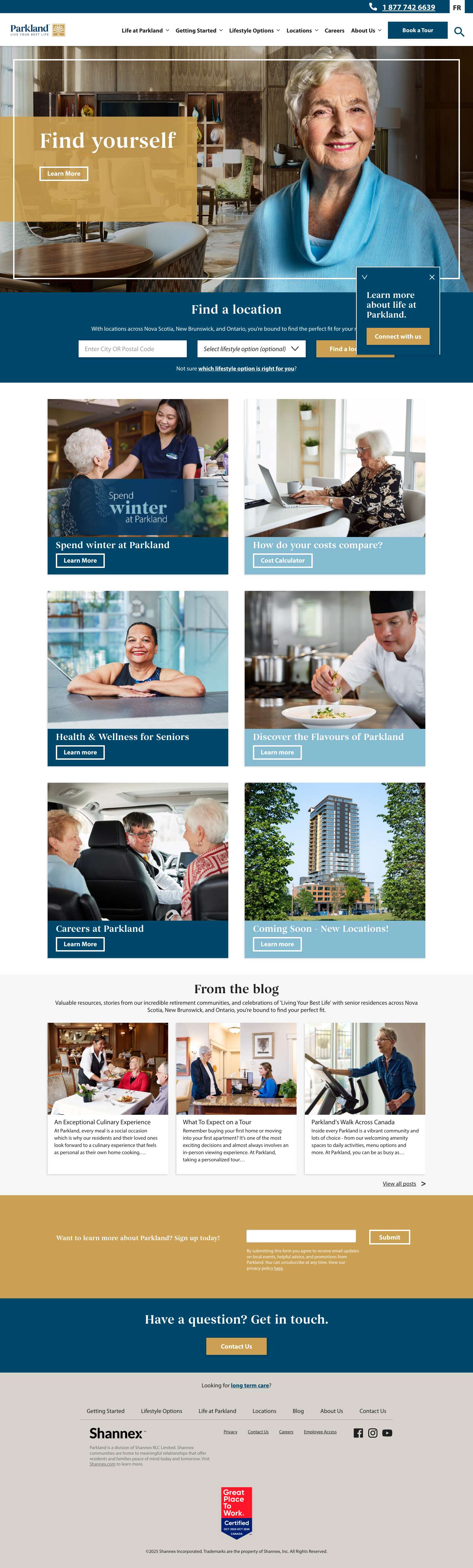 Best Seniors Residences in Canada | Parkland - Full Screenshot