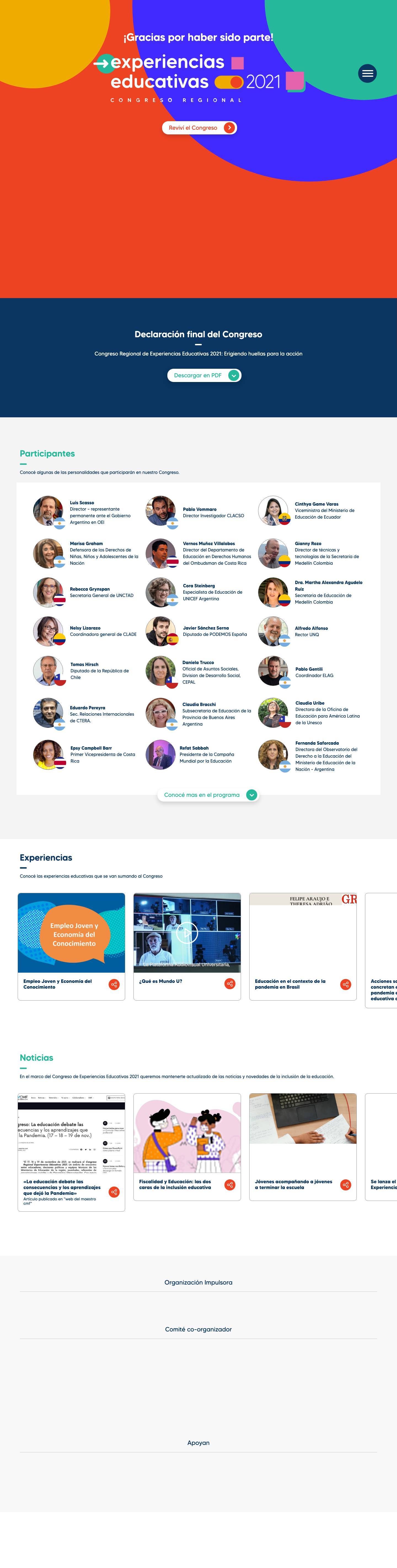 Experiencias Educativas 2021 | Congreso Regional - Full Screenshot