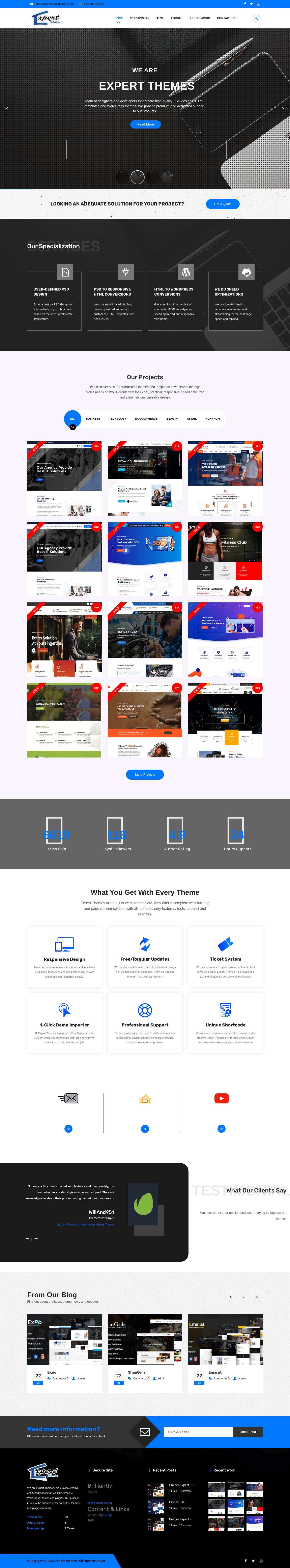 Buy best premium Responsive WordPress Themes and HTML Templates - Full Screenshot