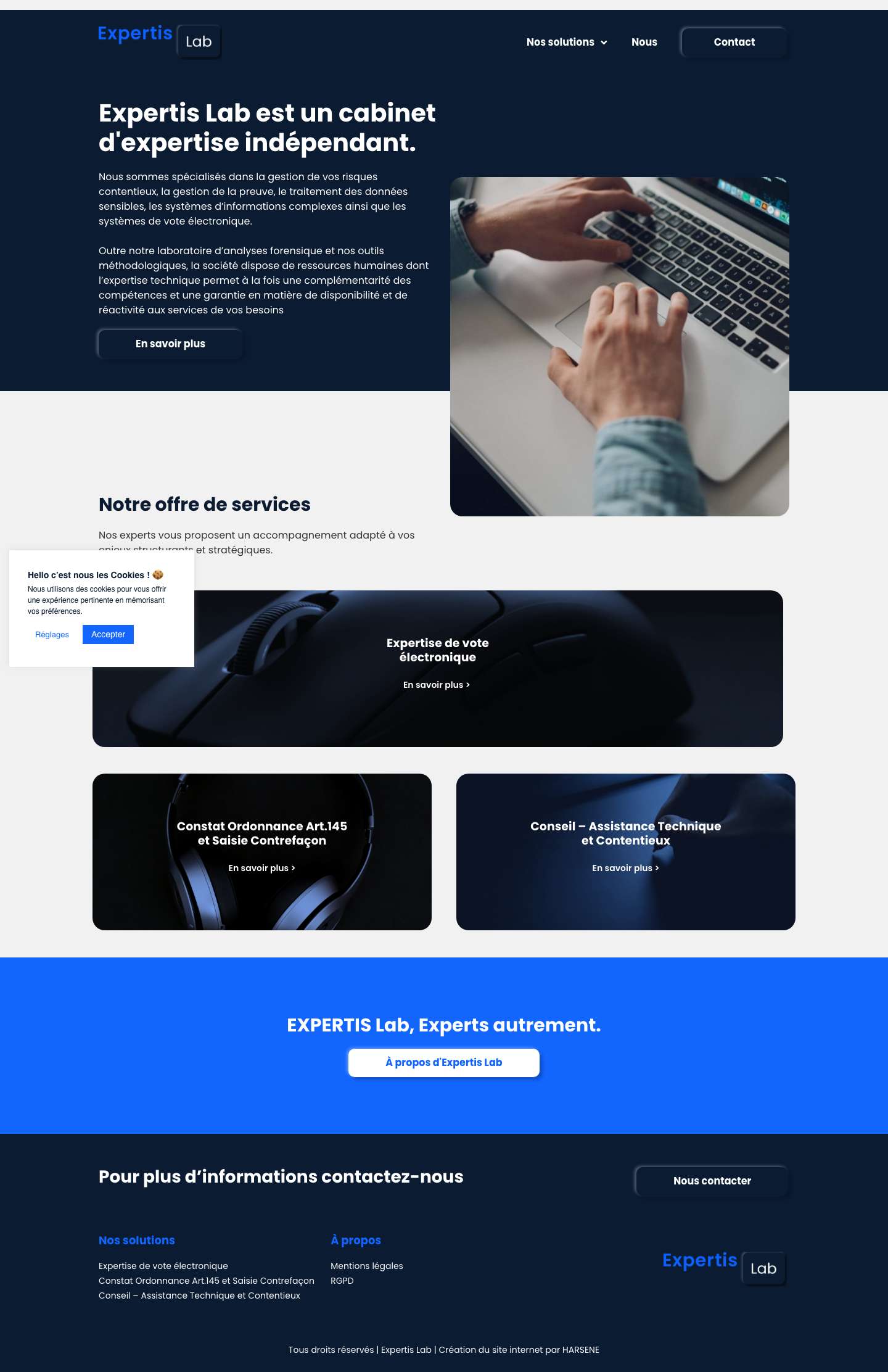 Cabinet d'expertise indépendant | Expertis Lab - Full Screenshot