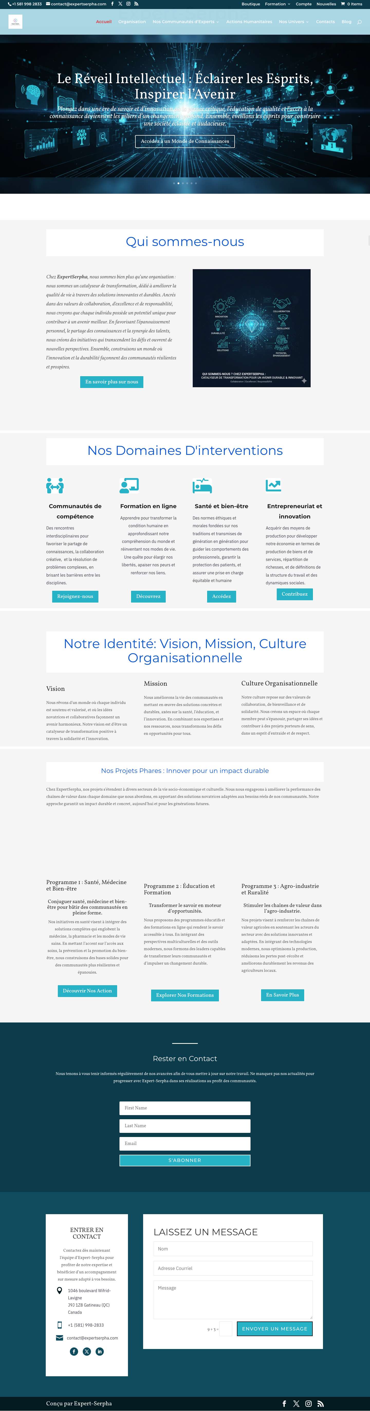 Expert Serpha | Offrir les clés du savoir pour bâtir des communautés compétentes - Full Screenshot