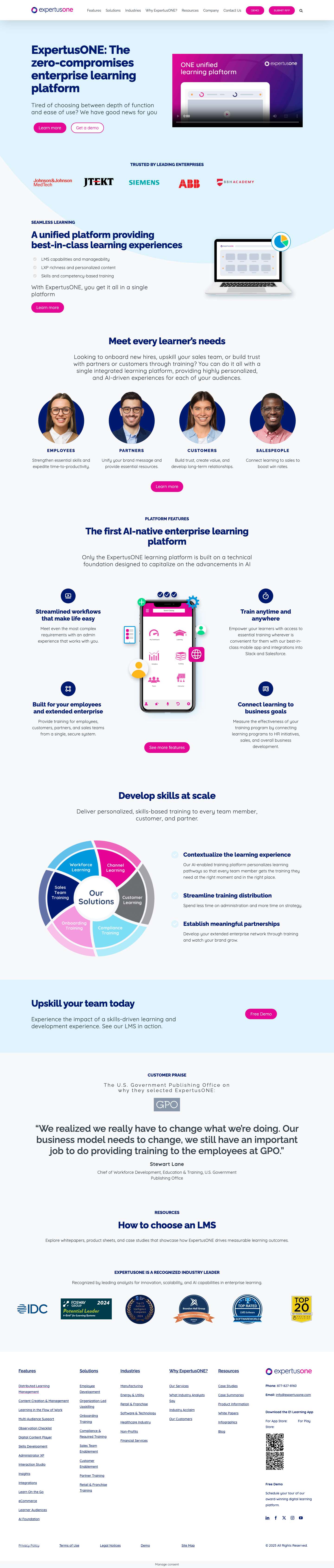 Learning Management System (LMS) - ExpertusONE - Full Screenshot