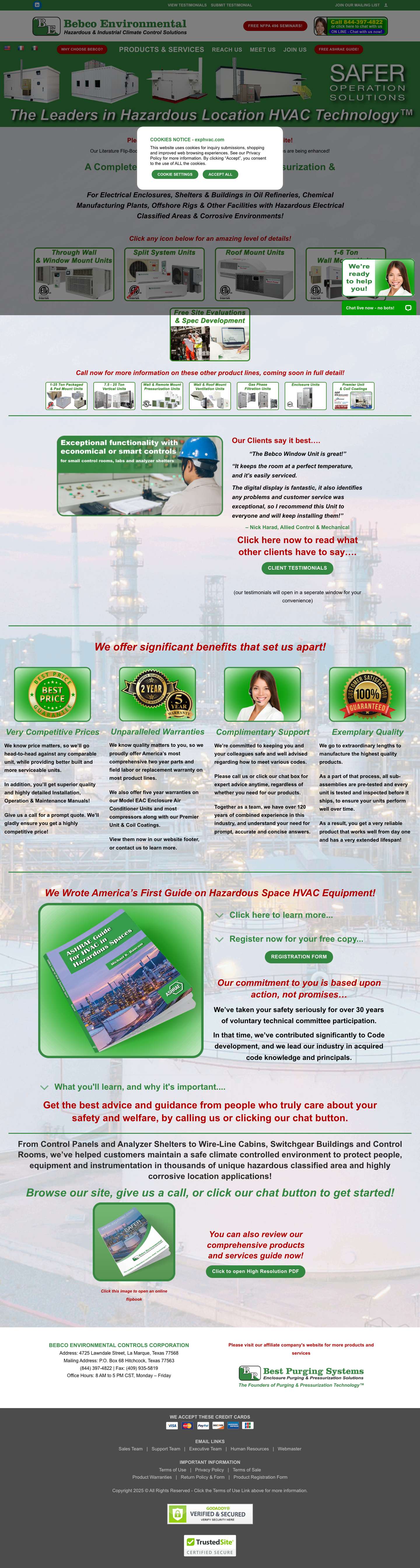 Bebco Environmental – Explosion-Proof Air Conditioners - Full Screenshot