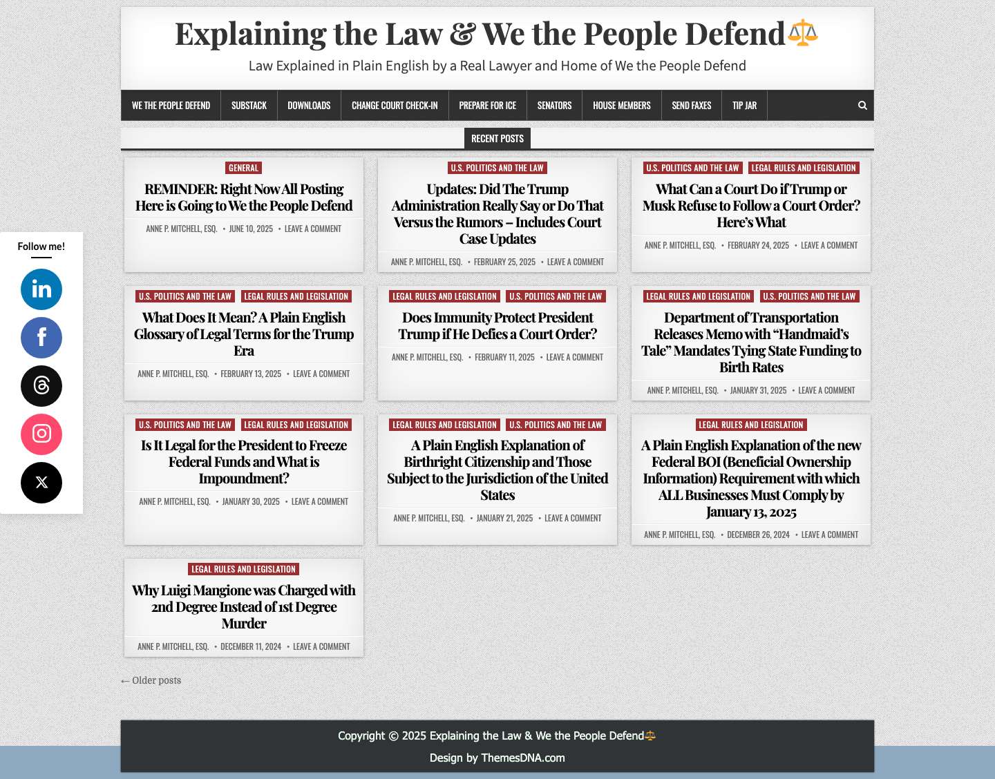 Explaining the Law & We the People Defend⚖️ - Law Explained in Plain English by a Real Lawyer and Home of We the People Defend - Full Screenshot