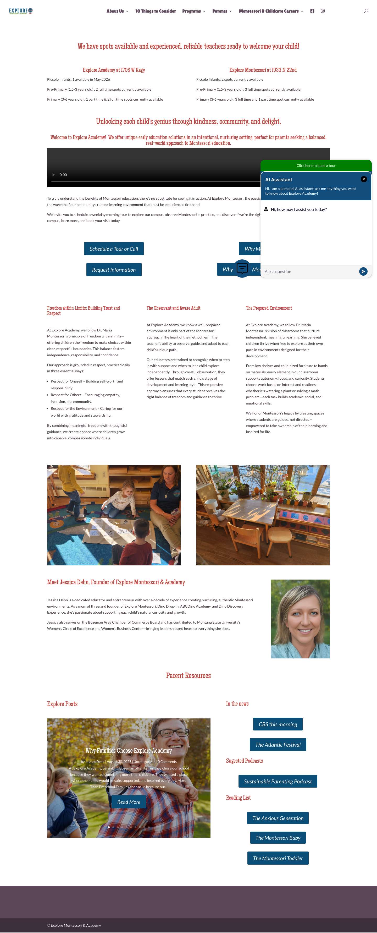 Explore Montessori and Academy - Full Screenshot