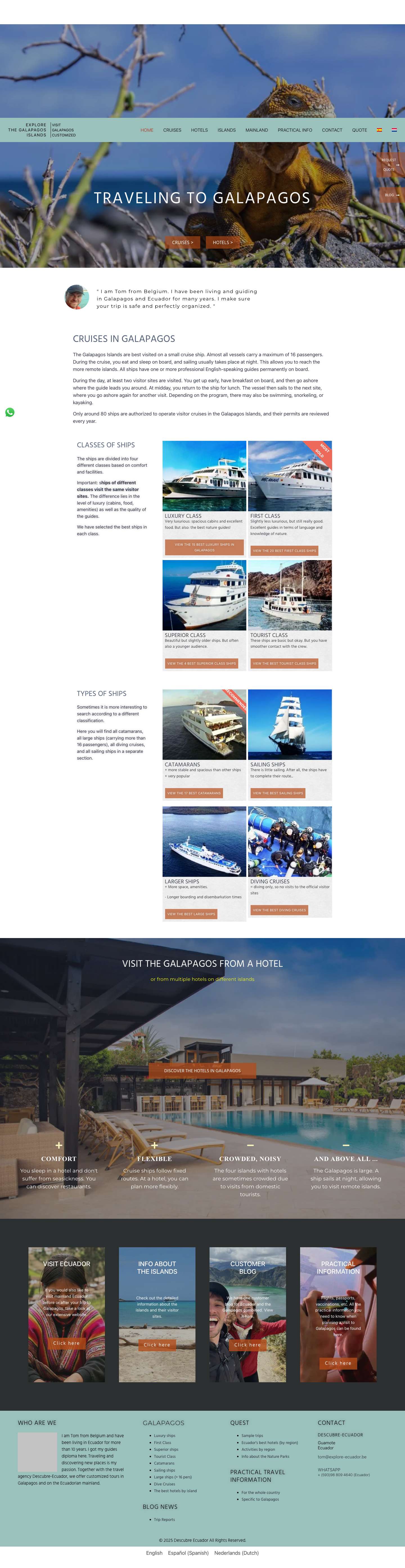 Travel to Galapagos – Tailor made travel - Full Screenshot