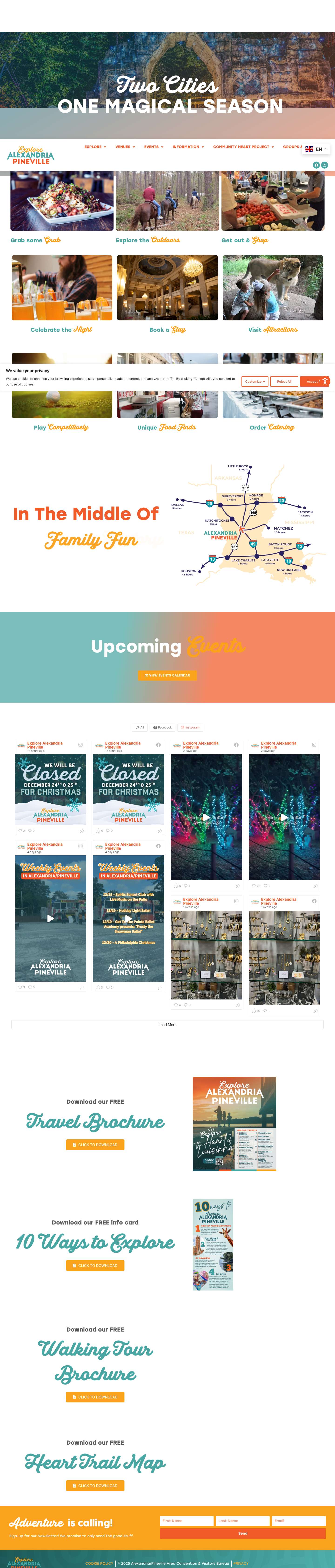 Home - Explore Alexandria Pineville Louisiana - Full Screenshot