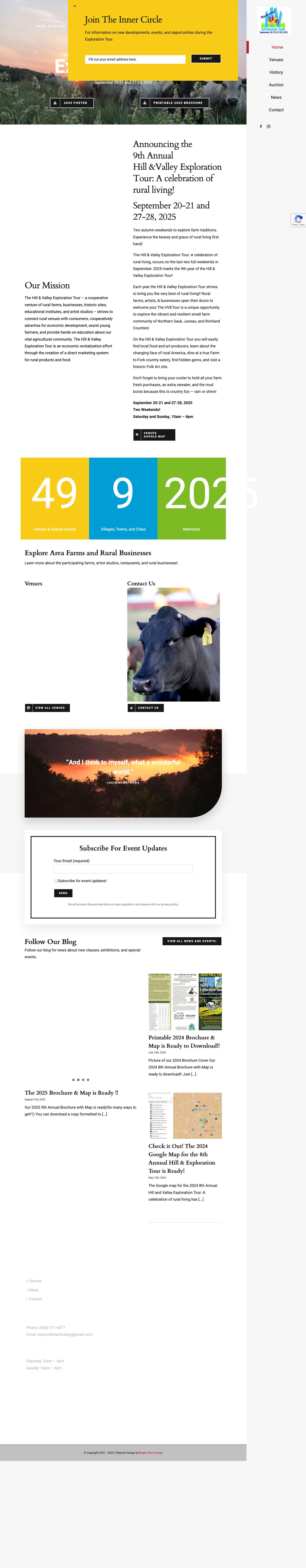 HVETour 2025 Home - Hill & Valley Exploration - Full Screenshot