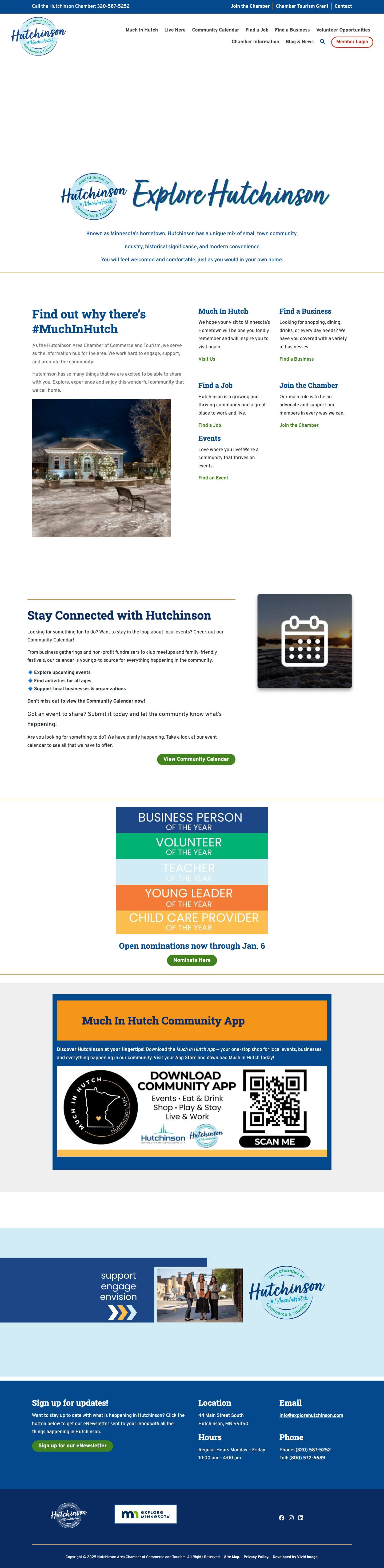 Home Page - Hutchinson Area Chamber of Commerce and Tourism - Full Screenshot
