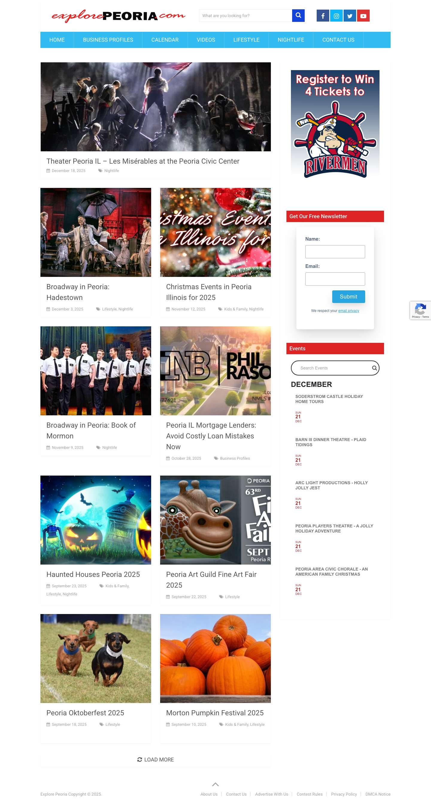 Explore Peoria - The Peoria Illinois Events & Entertainment Authority - Full Screenshot