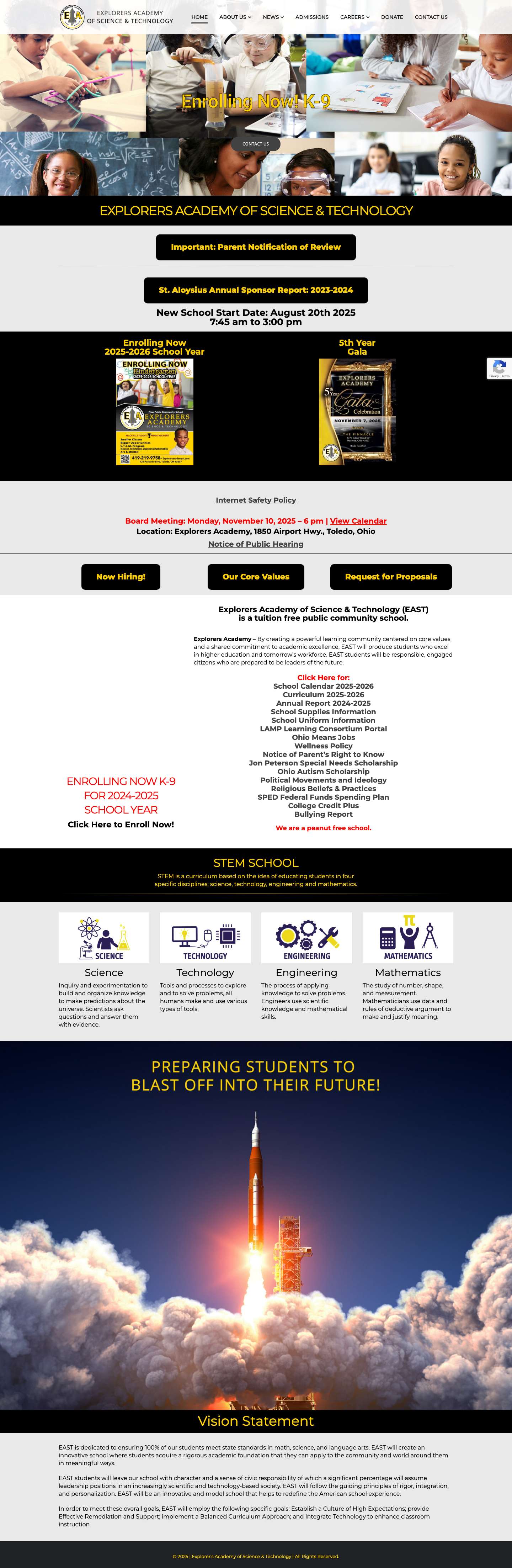 Explorers Academy of Science & Technology – Charter School in Toledo, Ohio - Full Screenshot