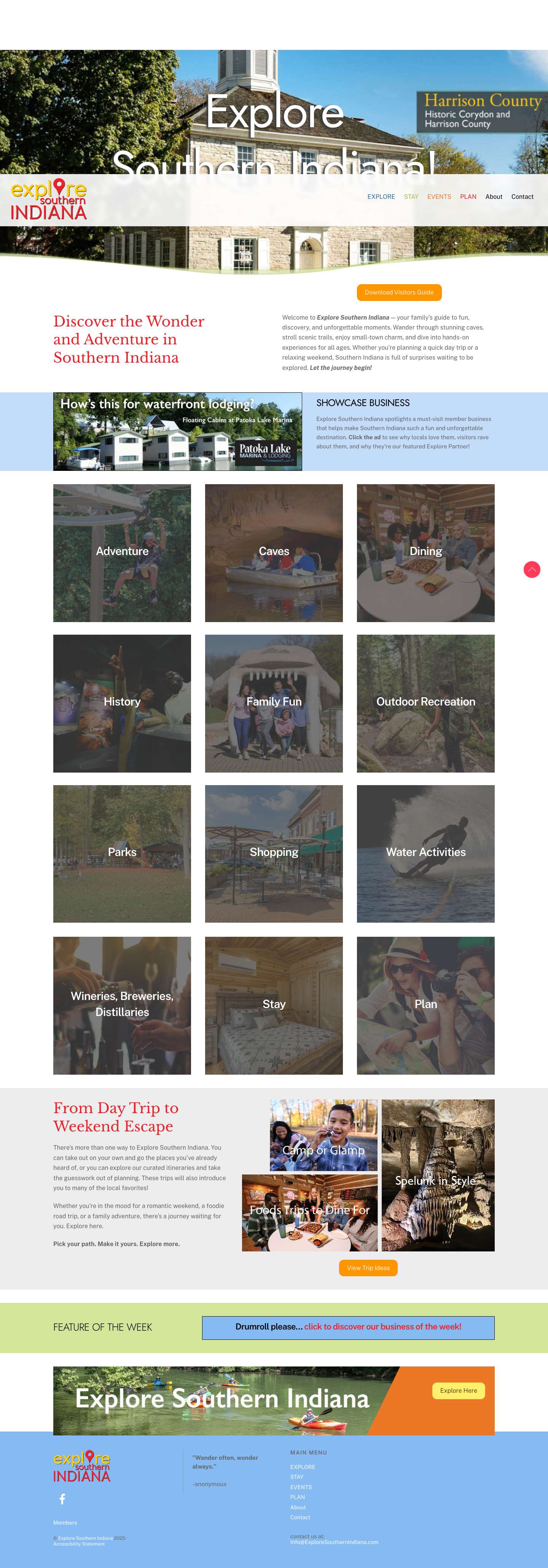 Home - Explore Southern Indiana - Full Screenshot