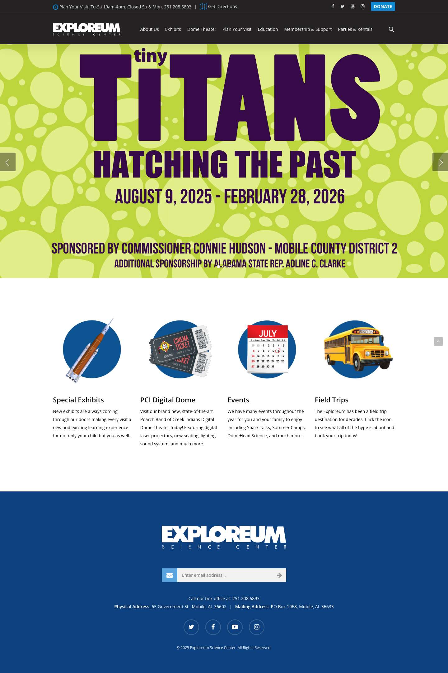 Gulf Coast Exploreum Science Center of Mobile,AL - Full Screenshot