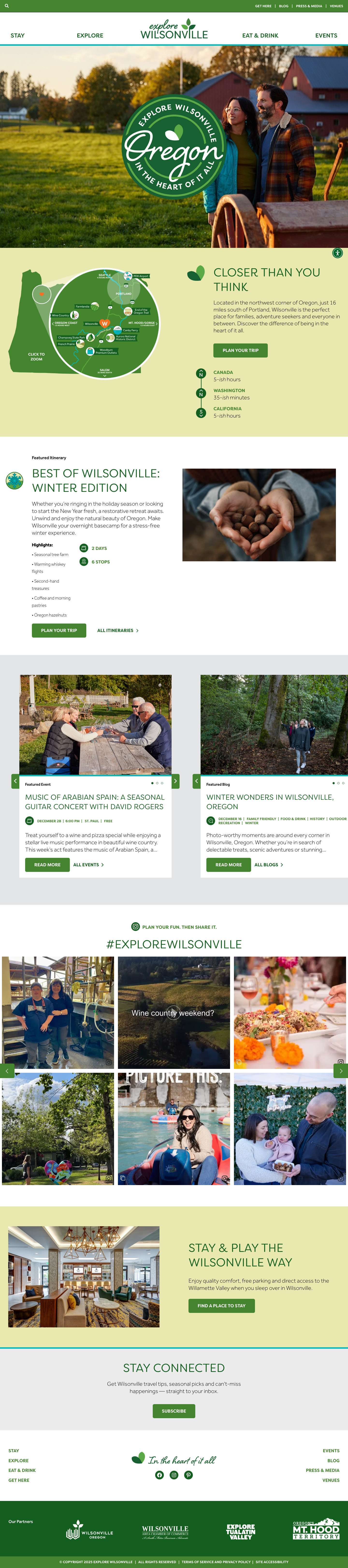 Home - Explore Wilsonville - Full Screenshot