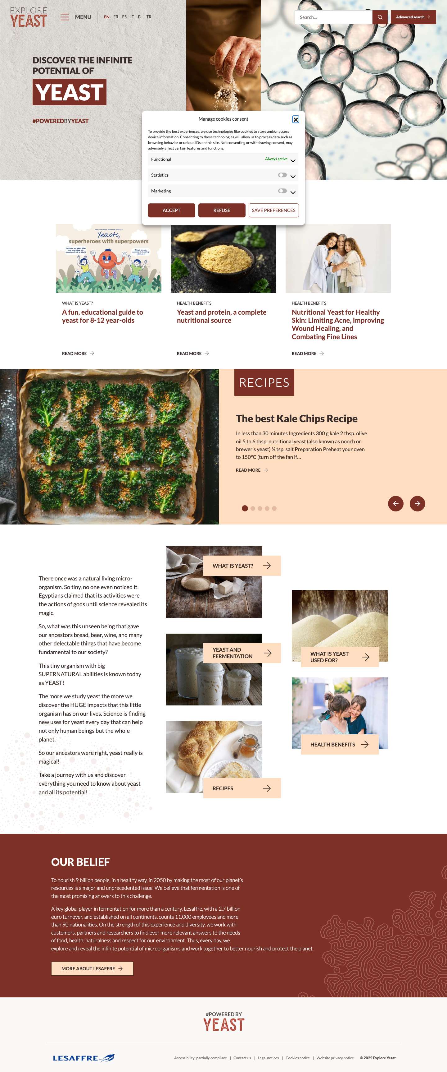 Learn about yeast and its benefits - Explore Yeast - Full Screenshot