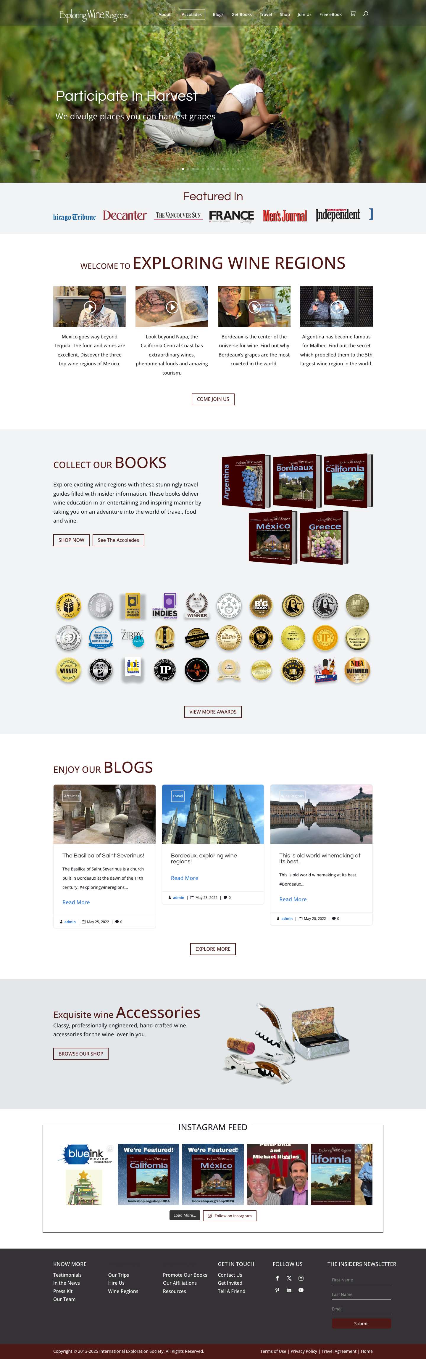 Home - Exploring Wine Regions - Full Screenshot