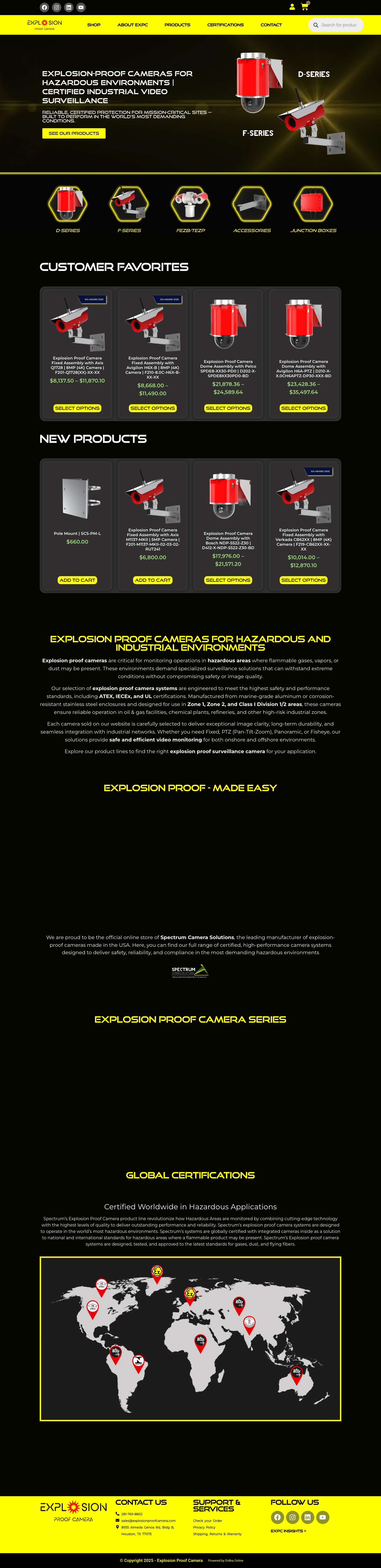 Explosion-Proof Cameras For Hazardous Areas | EXPC - Full Screenshot