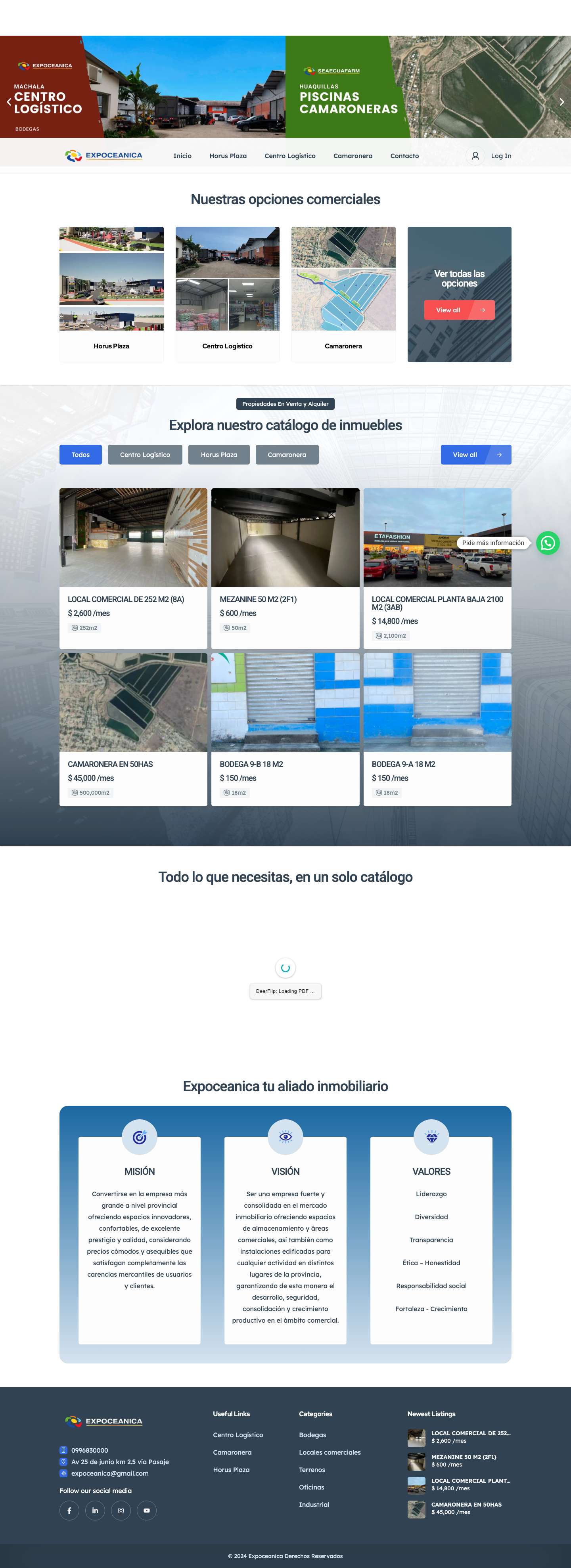 Expoceanica – Servicios inmobiliarios en Machala – El OroJoinchat - Full Screenshot