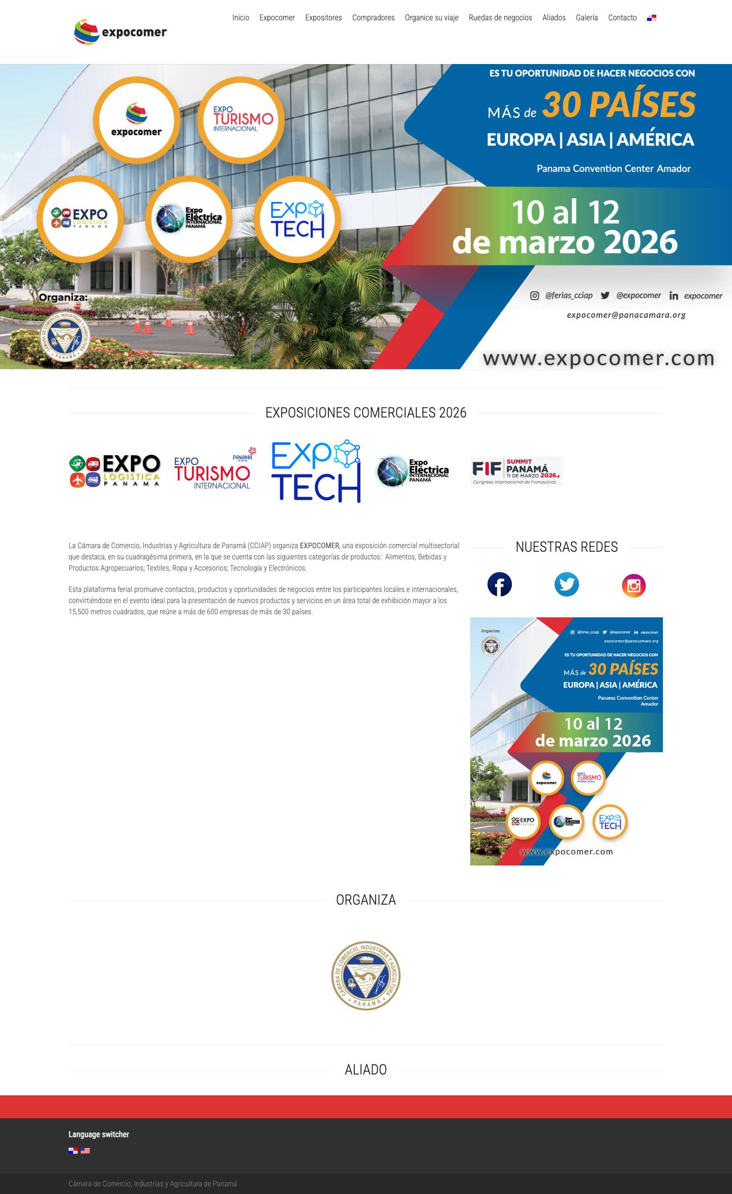 Inicio - EXPOCOMER - Full Screenshot