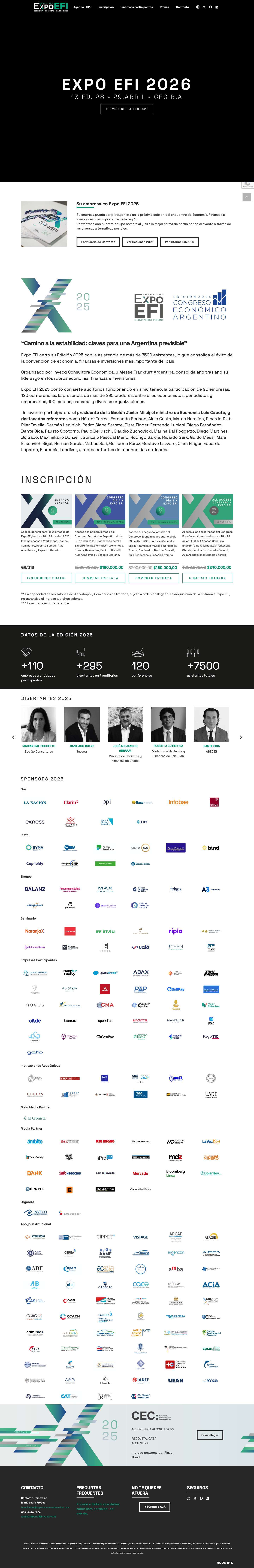 EXPO EFI – 28 y 29 de Abril 2026 – CEC Buenos Aires – Evento de Economía, Finanzas e Inversiones. - Full Screenshot