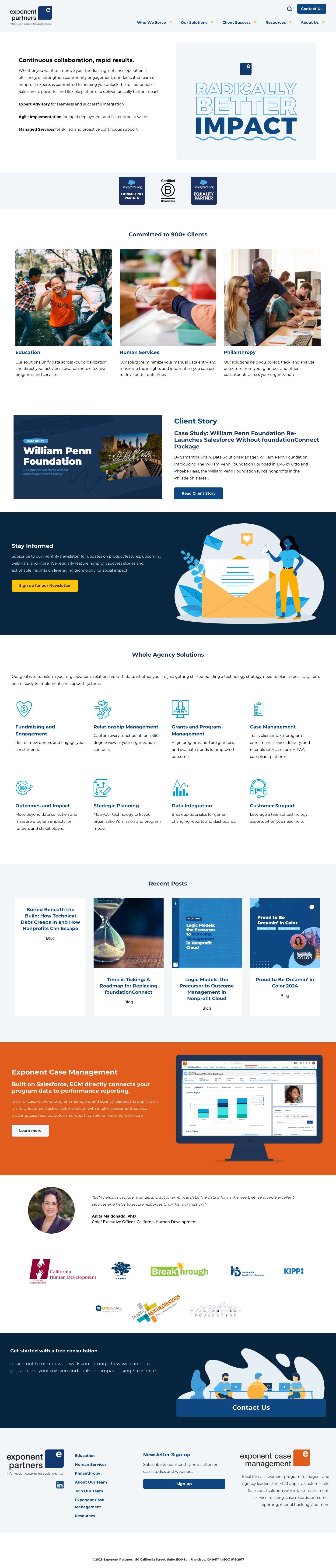 Salesforce Nonprofit Consultants - Exponent Partners - Full Screenshot