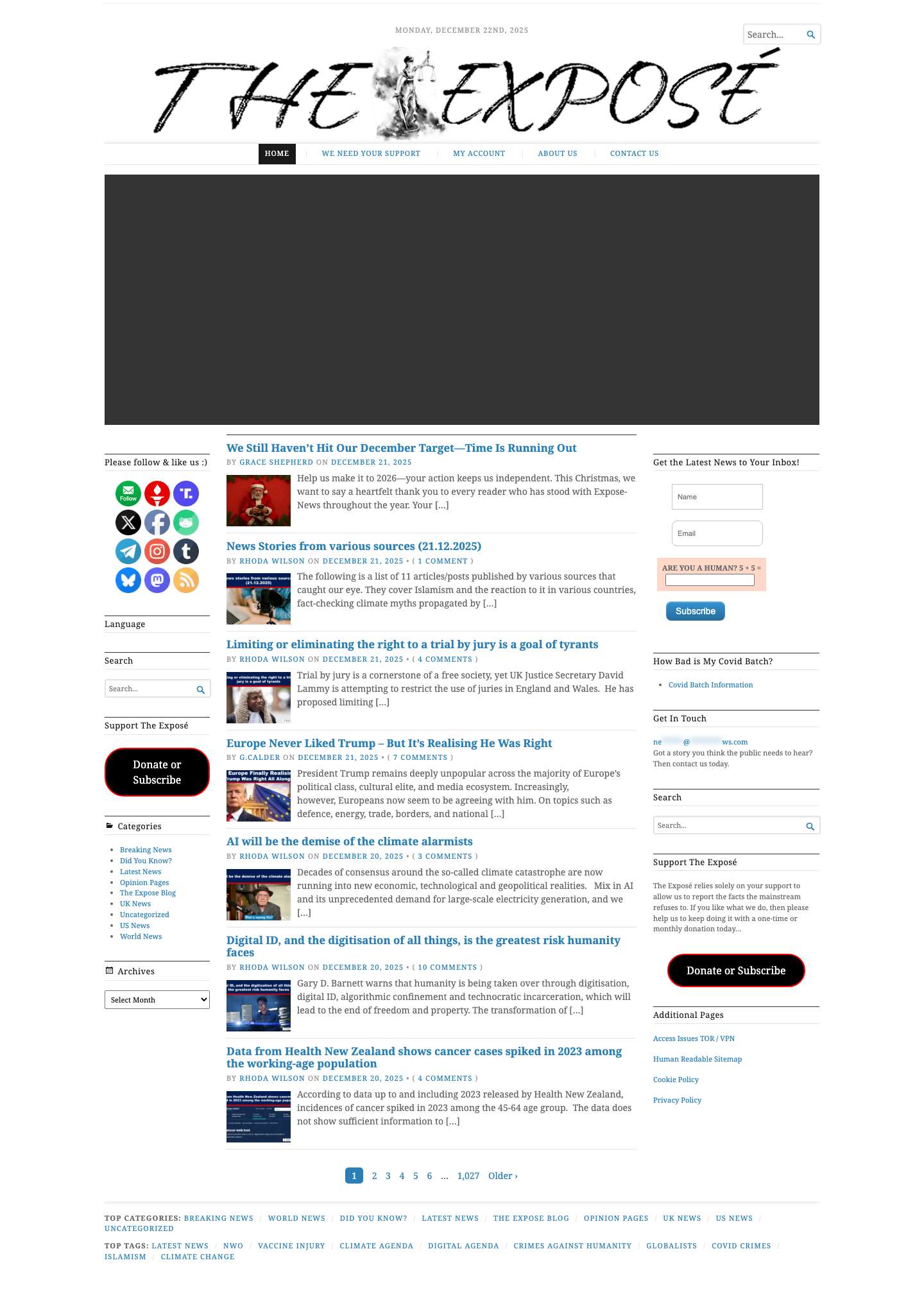 THE EXPOSE NEWS: Uncovering Stories Other Media Won't Touch. - Full Screenshot