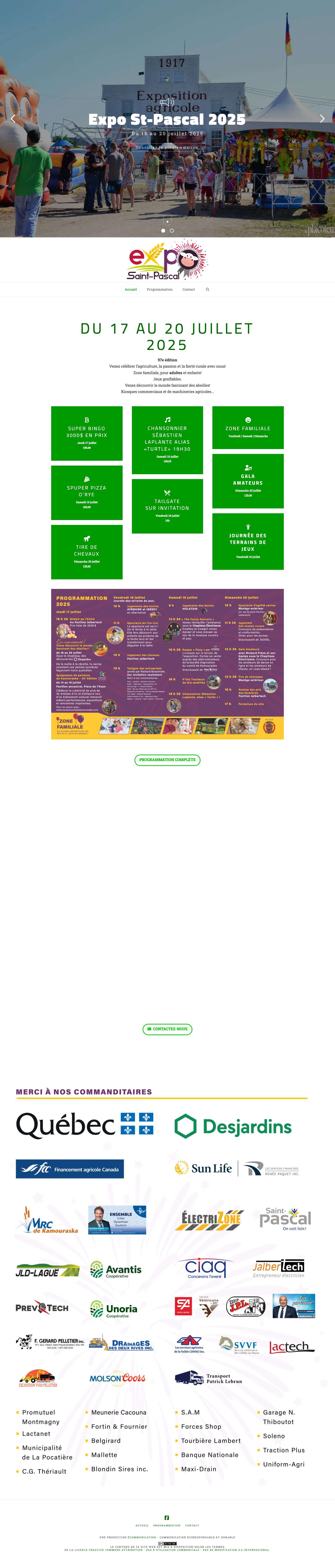 Expo St-Pascal - Accueil - Full Screenshot